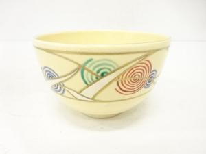 京焼　瑞雲造　金彩色絵渦茶碗